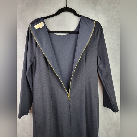 Michael Kors Long sleeve Navy Blue thick material office Career Women's dress M - Picture 6 of 11